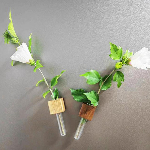 2 Mini Jarrón De Madera Para Nevera, Jarrón De Tubo De S