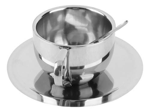 Tazas De Café Con Cuchara, De Acero Inoxidable, Antiescaldad