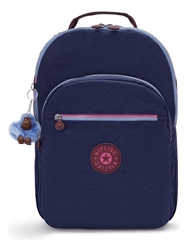Mochila Kipling Seoul Color Mod Navy Diseño De La Tela Lisa
