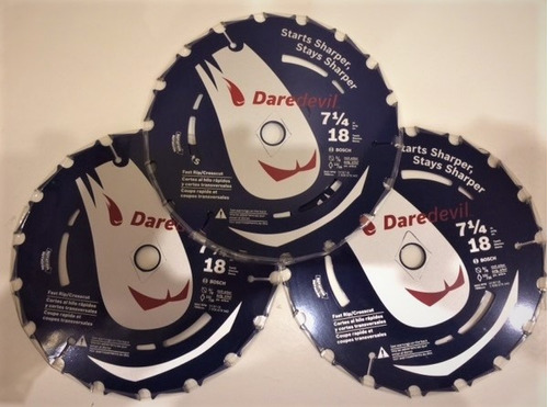 Oferta!!! Set De 3 Discos De Sierra Bosch Daredevil 7 1/4''