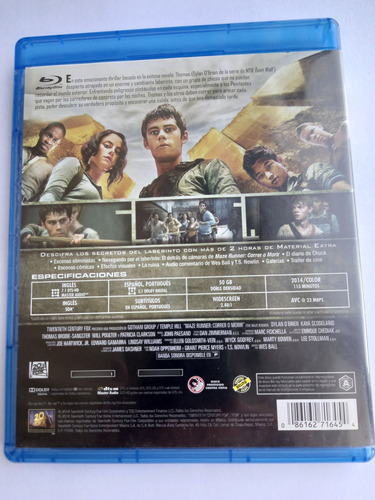 Maze Runner Correr O Morir Pelicula Bluray (Usado)