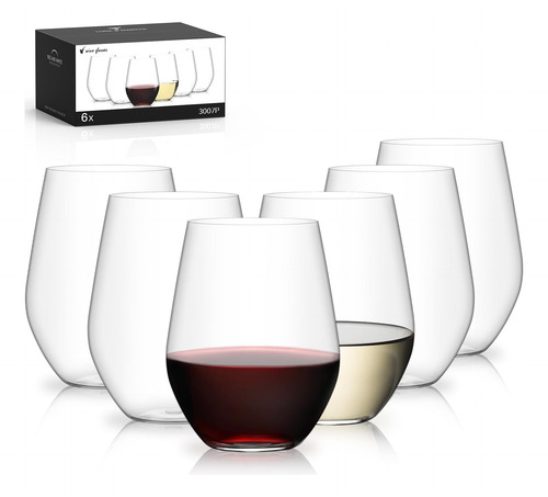 Juego De 6 Copas De Vino De Plástico Sin Tallo, Copa De Vino