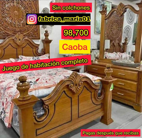 Cama En Caoba 