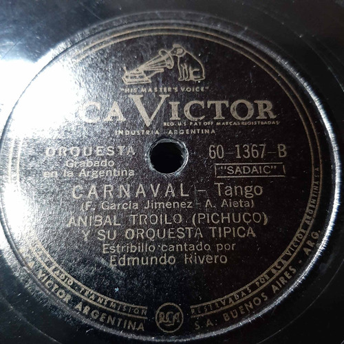 Pasta Anibal Troilo Edmundo Rivero Ruiz Rca Victor C333