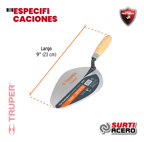 Cuchara Para Albañil 9 Forjada Tipo Guadalajara 12994