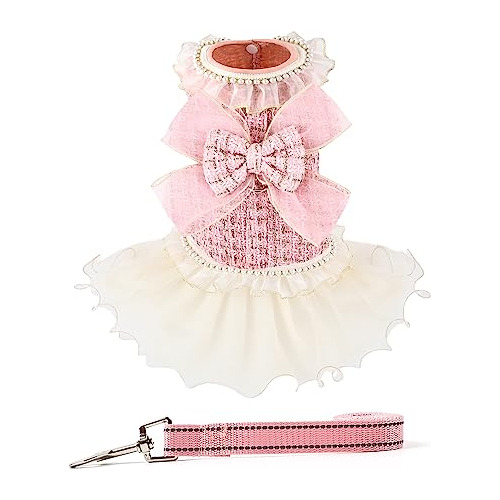 Vestido Suave Para Perro, Falda De Malla Con Accesorio De Pe