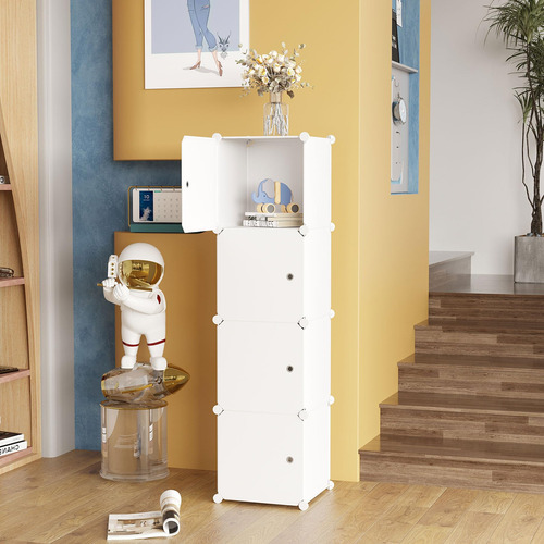 Organizador Modular De Plástico Con 4 Cubos Y Puertas