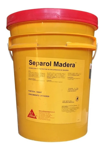 Desmoldante Protector Encofrados Separol Madera Balde 20 Lts