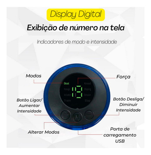 Kit 3 Massageador Portátil Recarregável Dores Pescoço Coluna