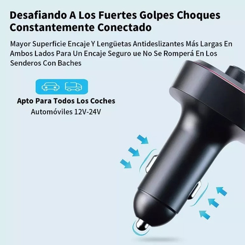 Bluetooth Fm Transmisor Coche Cargador Usb Manos Libres Mp3
