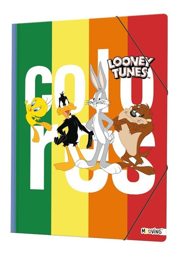 Carpeta Oficio 3 Solapas Con Elastico Looney Tunes Mooving