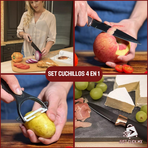 Set De Cuchillos Chef Basicos Premium Para Cocina Y Pelador