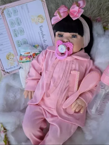 Boneca Bebe Reborn Recem Nascida Menina Com Vários Itens