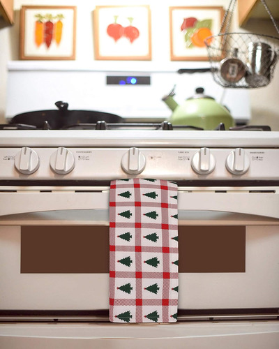 Servilletas De Tela Con Estampado De Árbol De Navidad, Juego