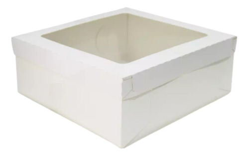 Caja Blanca Con Visor De Acetato 25x25x15 Pack De 6und