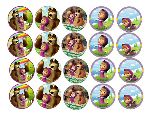 2 Obleas P/pastel Y 50 Toppers Cupcakes Personaje A Elegir