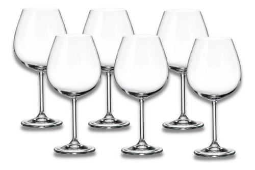 6 Taças De Cristal Para Vinho Bordeaux 670ml Linha Ardea Bohemia