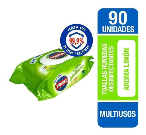 Toallitas Desinfectantes Multiuso Aroma Limón 90un. Virutex