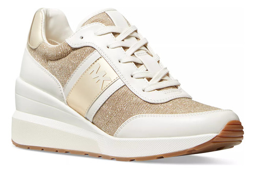 Tenis Plataforma Michael Kors Mabel Trainer Deportivo Dorado