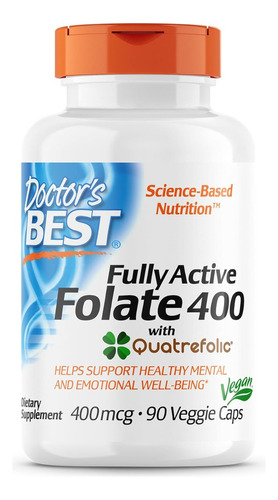 Folato Totalmente Activo 400 Mcg Doctor's Best 90 Cápsulas