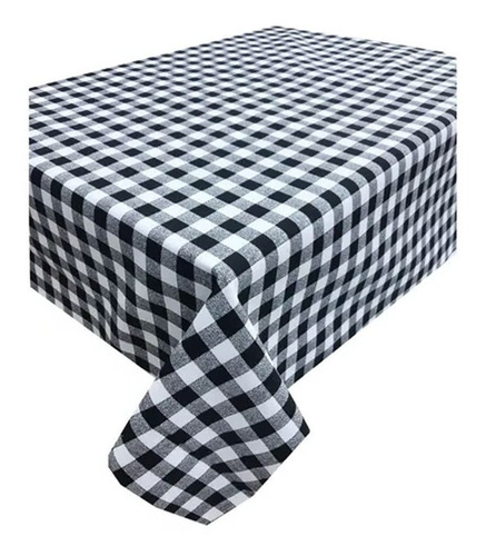 Imagen 3 de 3 de Mantel Decorativo Chess Negro De Vinil Afelpado 1.4m X 1.7m