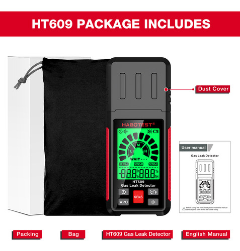Habotest Ht609 Detector De Gases Combustibles Negro Ip67
