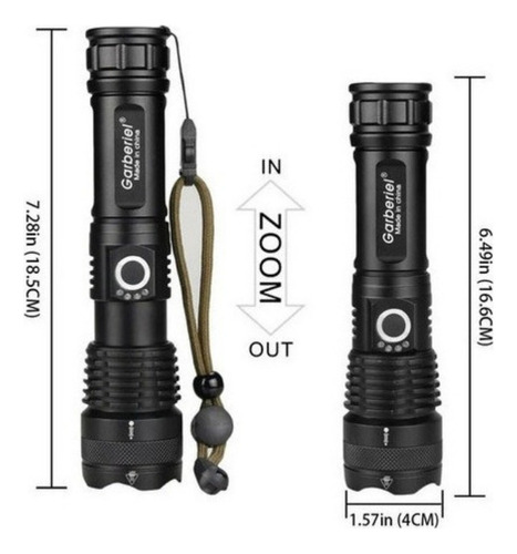 Lámpara Táctica 2pcs 25000 Lm Gerberiel Led Xhp50 Usb