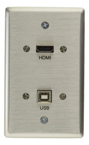 Hdmi Y Usb A Traves De La Placa De Pared Individual  Alumini