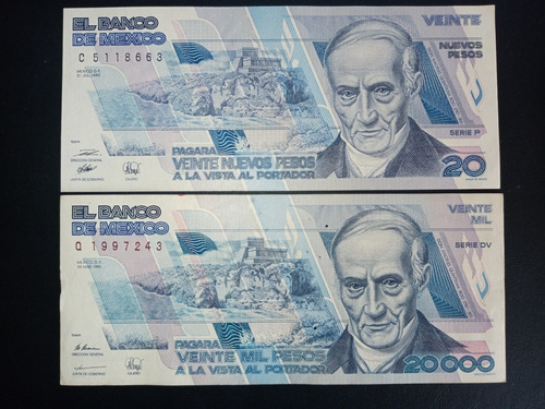 Par De Billetes Q. Roo, Variedades. En Buen Estado