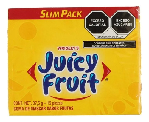 4 Pza Goma De Mascar Wrigleys Juicy Fruit Sabor Frutas 37.5