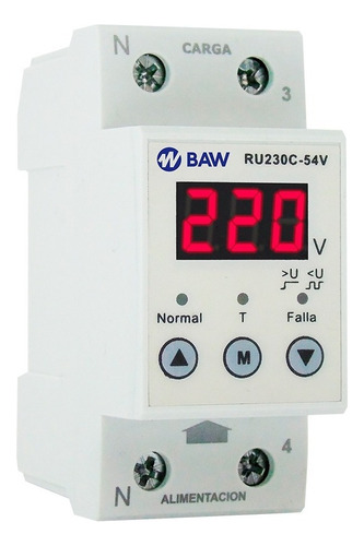 Protector De Tensión Monofásica Baw Display Riel Din 32amp