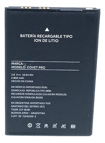 Combo Para Zuum Covet Pro Cable Micro Usb + Bateria