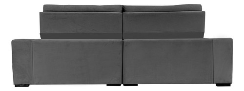 Sofá Retrátil 2,75m Cama Inbox Big Puffer. Com Softgel d40 Cor Cinza