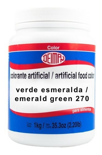 Colorante Vegetal Verde Esmeralda  270 Frasco 1 Kilo