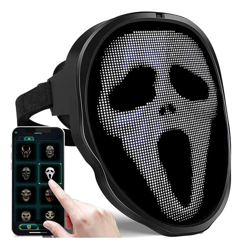 Led Halloween Iluminada Programable Bluetooth Halloween Masc