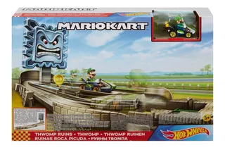 Pista De Hot Wheels Mario Kart Thwomp Ruins Luigi