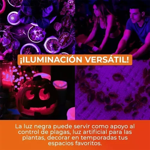 Lampara De Luz Negra Rosca E27 Para Fiesta Luz Violeta — MdeOfertas