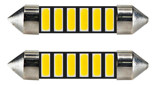 Kit X2 Lampara Tubular Cree Led Auto 12v Blanco