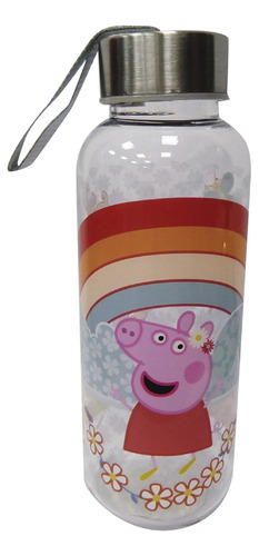 Botella Peppa Pig De Plástico Con Tapa De Metal 350 Ml