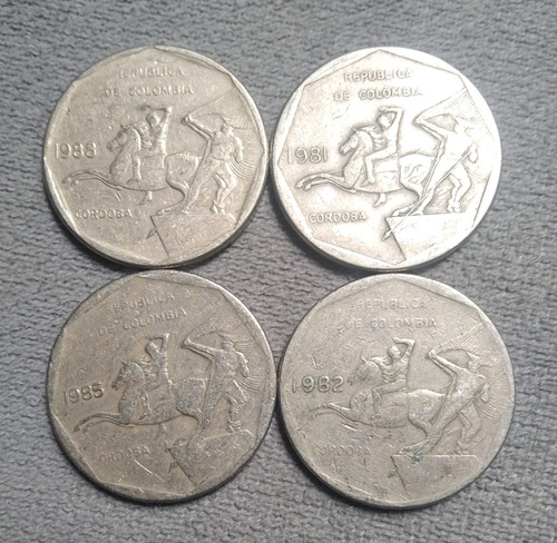 4 Monedas De 10 Pesos En Buen Estado 
