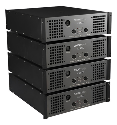 Amplificador Eurosound Hx2000 (2700w A 4 Ohms Bridge) Color Negro Potencia De Salida Rms 2700 W