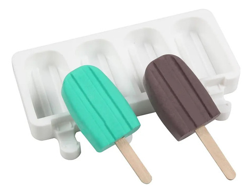 Molde Silicon Paleta Magnum Rayas Chocolate Hielo Postres