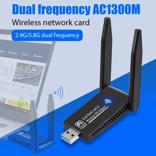 Imagen 4 de 9 de Antena Adaptador Wifi Usb 3 Dual Band 2.4 Y 5 Ghz 1300mbs