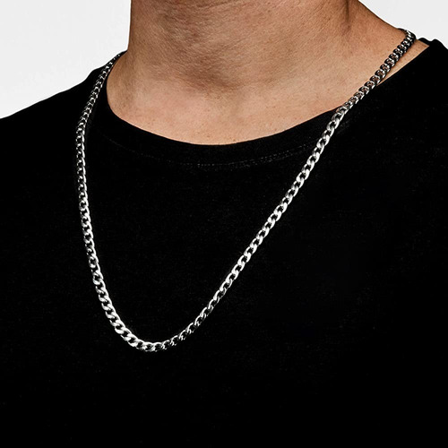 Imagen 5 de 7 de Collar Cadena Hombre Eslabones Acero Quirurgico 6mm Calidad