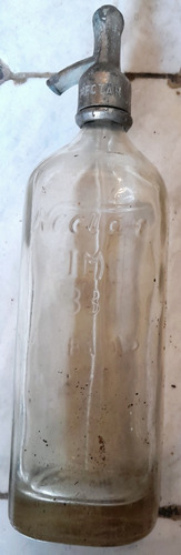 Antiguo Sifon Cuadrado Nectar Soda Vidrio