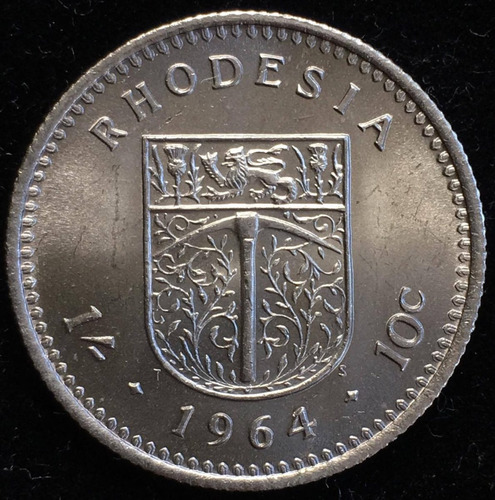 Rhodesia Britanica, Shilling, 1964. Sin Circular