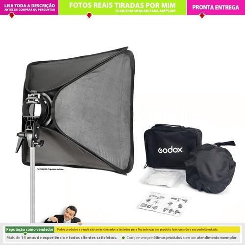 Kit Godox Softbox 50x50 Suporte Stype P/flash E Maleta | P2