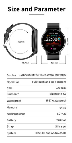 Reloj Inteligente Bluetooth Con Pantalla Táctil Completa Ip6