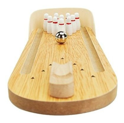 Imagen 5 de 8 de Shindel Mini Boliche De Madera, Juego Para Mesa De Escritori
