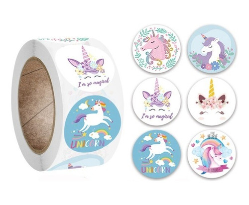 300 Stickers Unicornio Variados